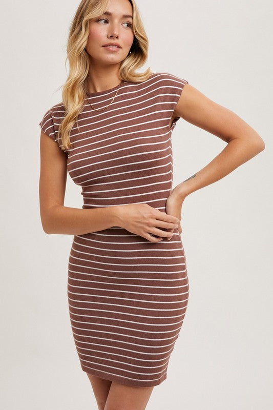 striped mini dress