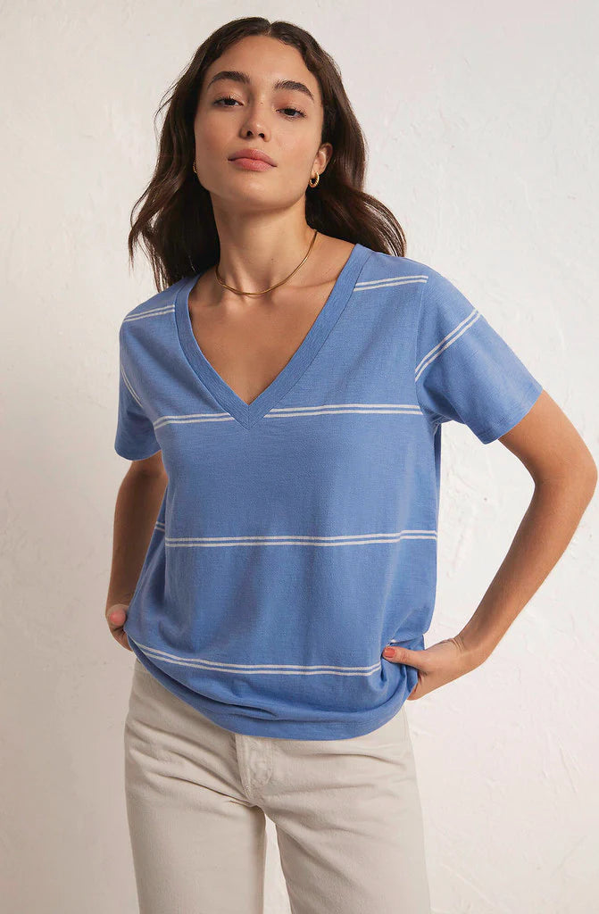 Z Supply Girlfriend Twin Stripe V-Neck