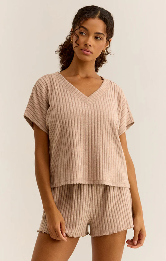 Z Supply Harper Rib V Neck Top