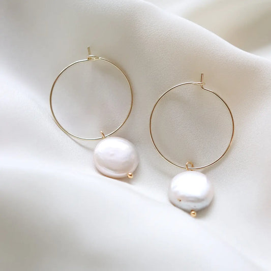 The Pearl Hoop Earrings